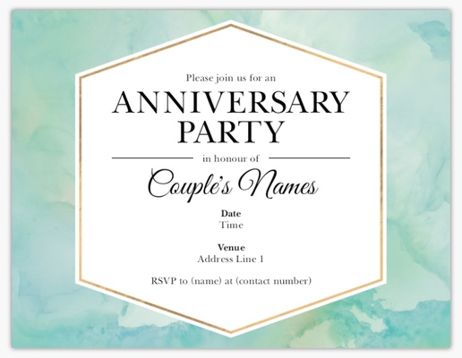 Design Preview for Anniversary Invitations & Announcements Templates, 5.5" x 4" Flat