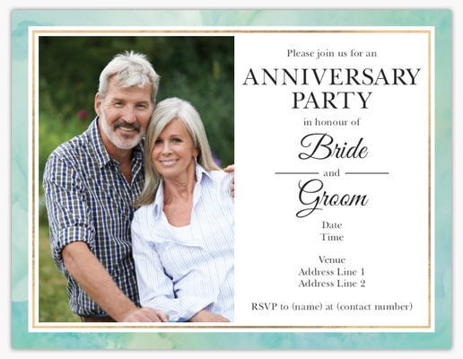 Design Preview for Anniversary Invitations & Announcements Templates, 5.5" x 4" Flat