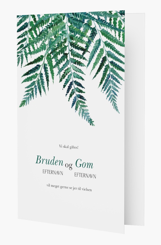 Forhåndsvisning af design for Designgalleri: Grønne planter Bryllupsinvitationer, Tosidet 18.2 x 11.7 cm