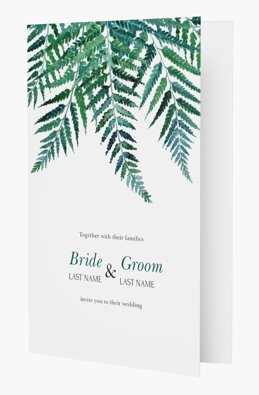 Design Preview for Design Gallery: Greenery Wedding Invitations, Folded 18.2 x 11.7 cm