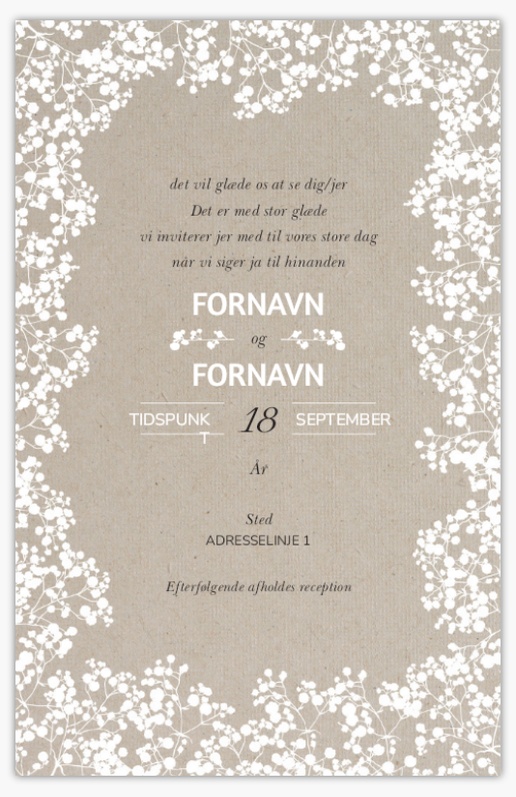 Forhåndsvisning af design for Designgalleri: Bryllupsinvitationer, Enkeltsidet 18.2 x 11.7 cm