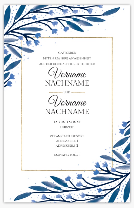 Designvorschau für Hochzeitseinladungen, Flach 18.2 x 11.7 cm