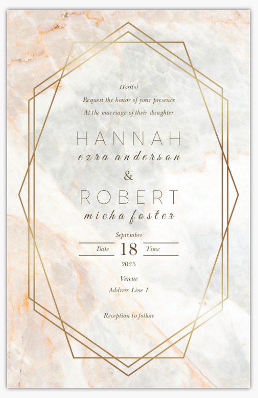 A wedding invitation tan cream white design for Elegant