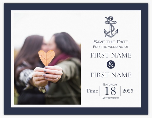 Design Preview for Templates for Nautical Save The Date Cards , Flat 10.7 x 13.9 cm