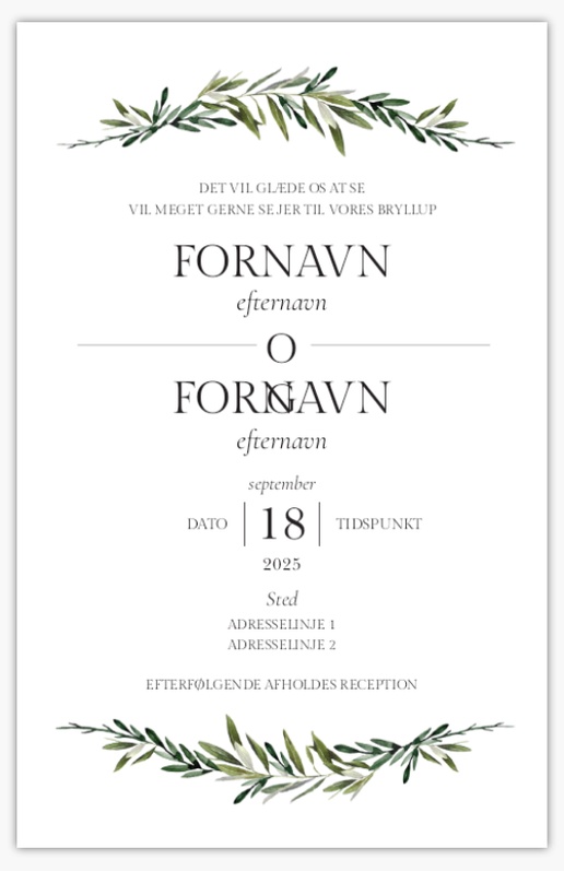 Forhåndsvisning af design for Designgalleri: Forår Bryllupsinvitationer, Enkeltsidet 18.2 x 11.7 cm
