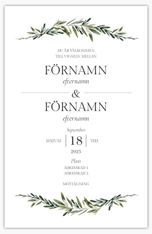 Förhandsgranskning av design för Designgalleri: Sommar Bröllopsinbjudningar, Enkelt 18.2 x 11.7 cm