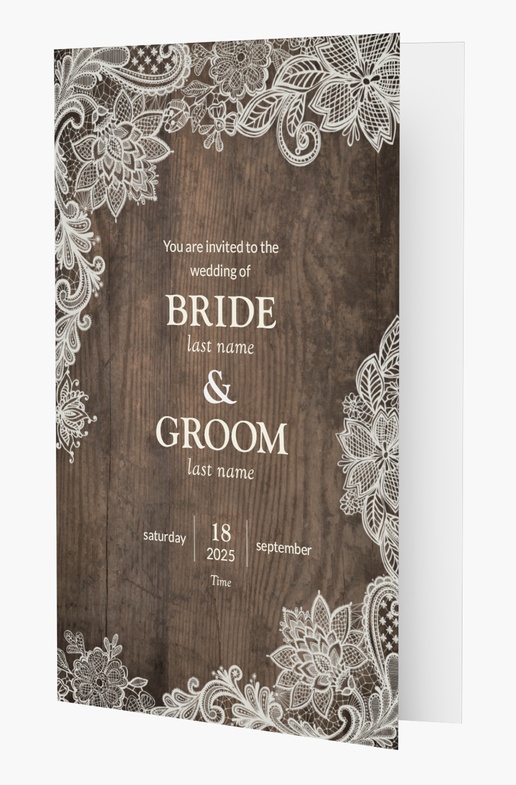 A rusticchic wedding invitation brown gray design for Season
