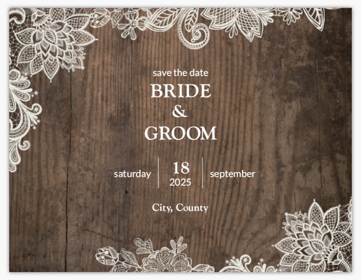 Design Preview for Design Gallery: Rustic Save The Date Cards, 13.9 x 10.7 cm
