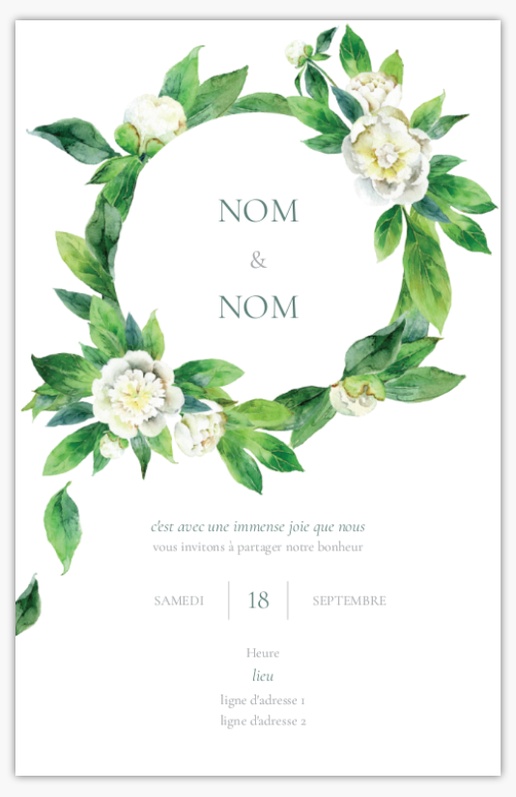 Aperçu du graphisme pour Galerie de modèles : faire-part de mariage pour fleurs, Non pliées 18.2 x 11.7 cm