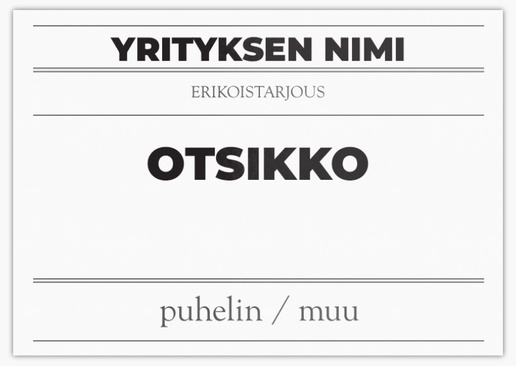 Mallin esikatselu Mallivalikoima: Laki & Politiikka Postikortit, A5 (148 x 210 mm)