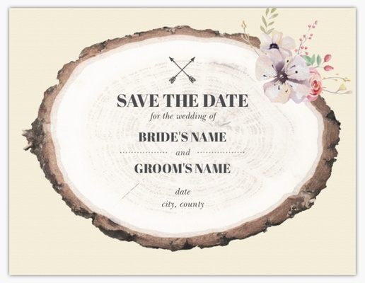 Design Preview for Design Gallery: Floral Save The Date Cards, 13.9 x 10.7 cm
