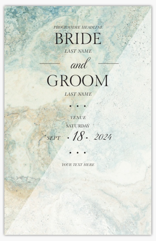 Design Preview for Design Gallery: Wedding Programmes, 21.6 x 13.9 cm