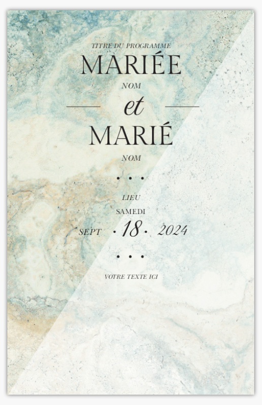 Aperçu du graphisme pour Galerie de modèles : programmes de mariage pour marin, 21,6 x 13,9 cm