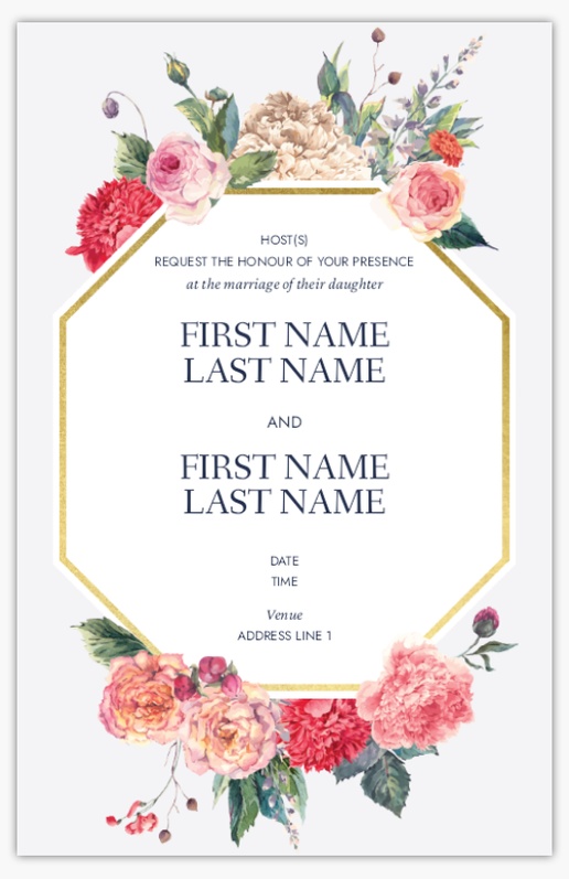 Design Preview for Wedding Invitation Templates, Flat 18.2 x 11.7 cm