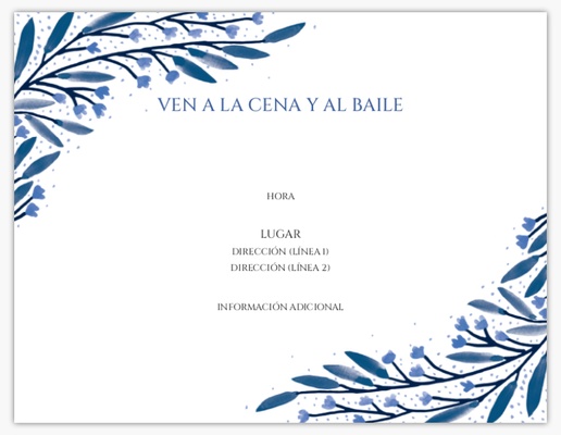 Un tono joya 결혼식 초대 diseño blanco azul para Eventos