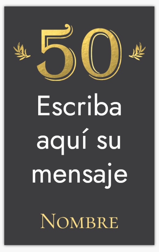 Un aniversario de oro 50º diseño negro gris para Cumpleaños de adultos