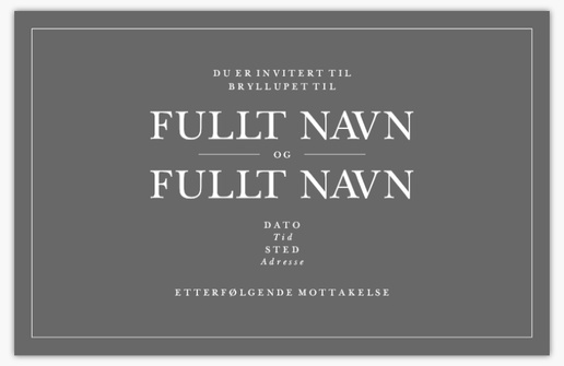 Forhåndsvisning av design for Designgalleri: Bryllupsinvitasjoner, Ensidig 18.2 x 11.7 cm