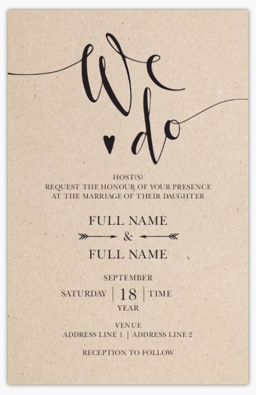 Design Preview for Design Gallery: Rustic Wedding Invitations, Flat 18.2 x 11.7 cm