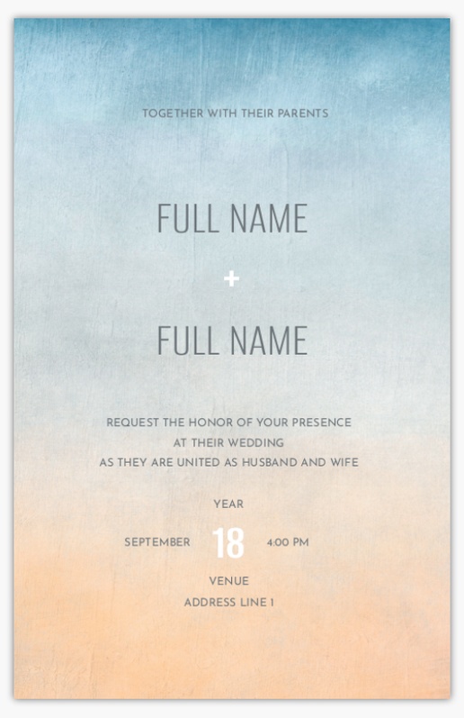 Design Preview for Wedding Invitation Templates, Flat 18.2 x 11.7 cm