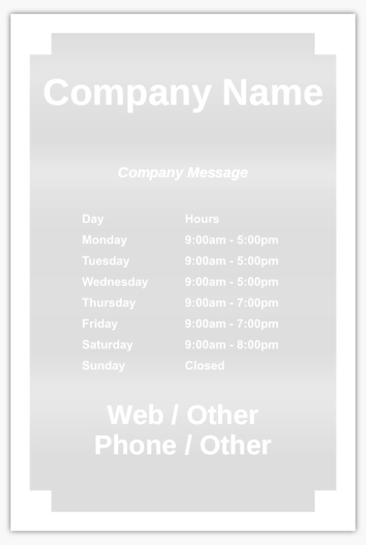 Design Preview for Property & Estate Agents Window Decals Templates, 12" x 18" Vertical Rectangular