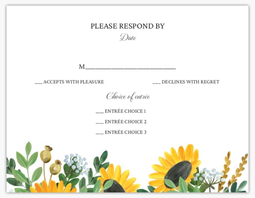 A respond florals yellow green design for RSVP Cards