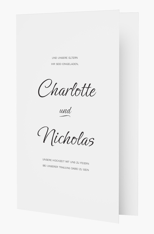 Designvorschau für Vorlagen für Hochzeitseinladungen, Klappformat 18.2 x 11.7 cm
