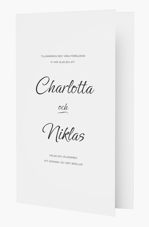 Förhandsgranskning av design för Designgalleri: Traditionell & klassisk Bröllopsinbjudningar, Vikt 18.2 x 11.7 cm