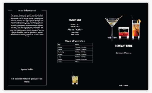 Design Preview for Design Gallery: Food & Beverage Custom Menus, Tri-Fold Menu