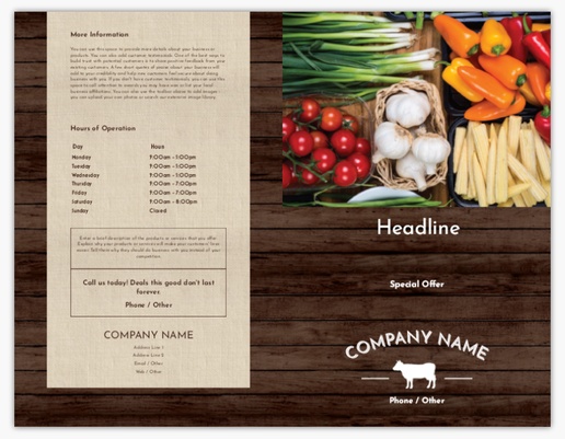 Design Preview for Agriculture & Farming Custom Menus Templates, Bi-Fold Menu