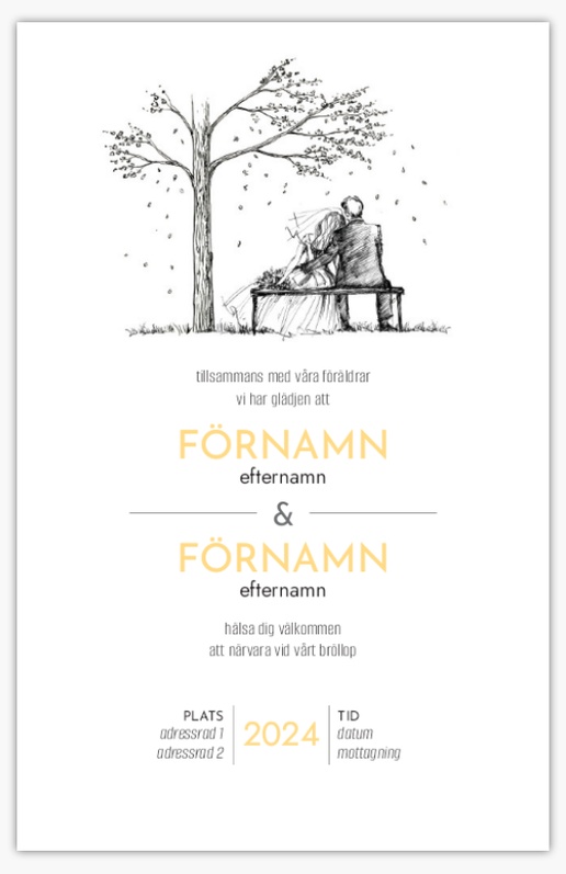Förhandsgranskning av design för Designgalleri: Bröllopsinbjudningar, Enkelt 18.2 x 11.7 cm