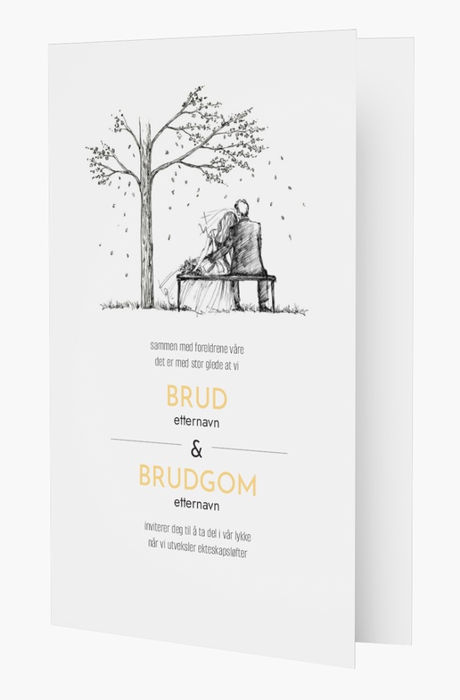 Forhåndsvisning av design for Designgalleri: Bryllupsinvitasjoner, Dobbelt 18.2 x 11.7 cm