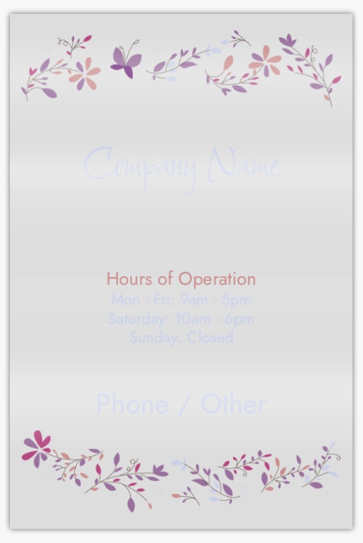 Design Preview for Beauty Consulting & Pampering Window Decals Templates, 20" x 30" Vertical Rectangular