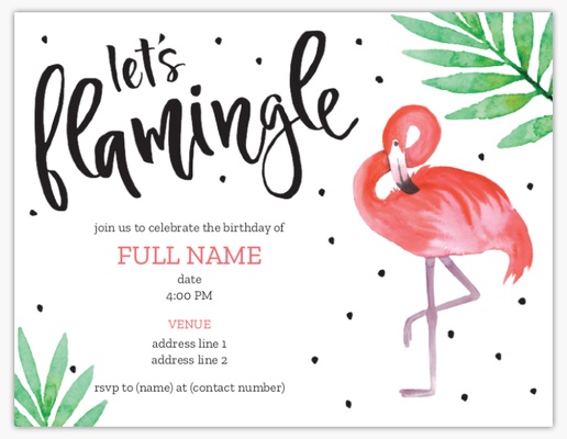 Design Preview for Child Birthday Invitations & Announcements Templates, 5.5" x 4" Flat
