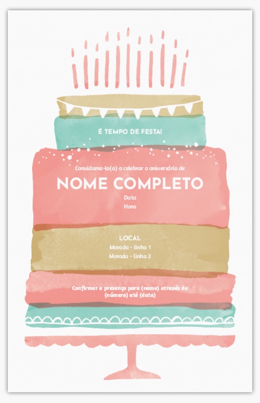 Pré-visualização do design de Convites de aniversário para adolescentes, Sem dobra 18,2 x 11,7 cm
