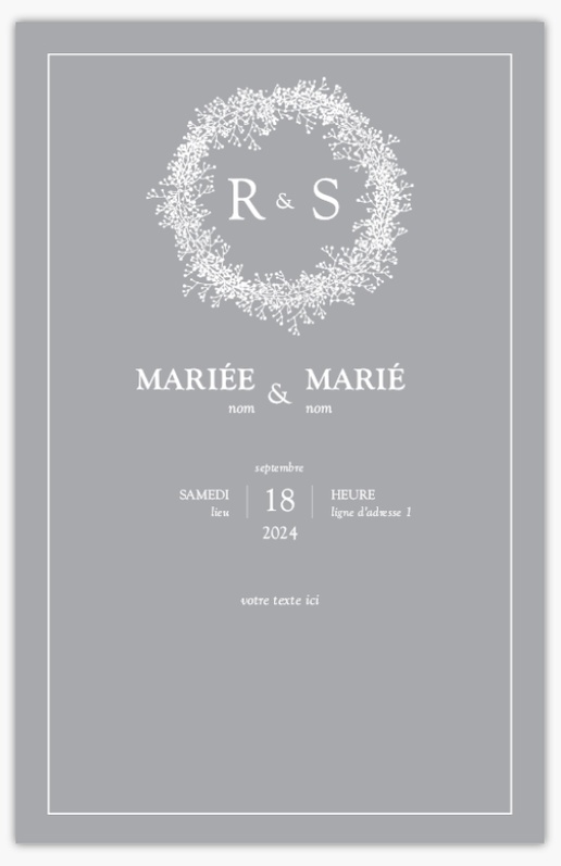 Aperçu du graphisme pour Galerie de modèles : programmes de mariage pour rustiques, 21,6 x 13,9 cm