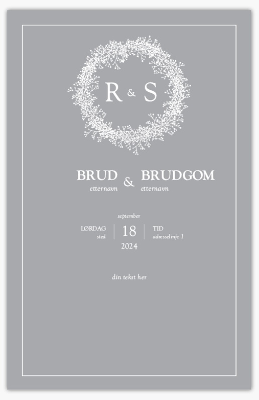 Forhåndsvisning av design for Designgalleri: Høst Bryllupsprogrammer, 21,6 x 13,9 cm
