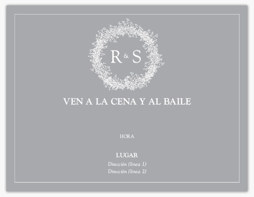 Un iniciales wesele zaproszenia diseño gris para Elegante