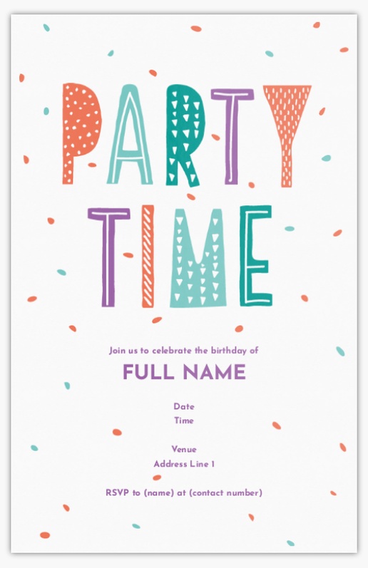 Design Preview for Design Gallery: Teen Birthday Invitations & Announcements, Flat 18.2 x 11.7 cm