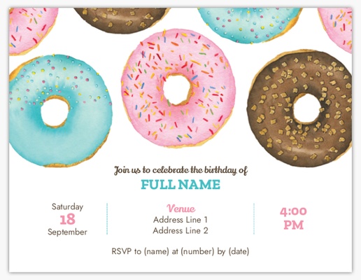 Design Preview for Design Gallery: Birthday Invitations & Announcements, 5.5" x 4" Flat