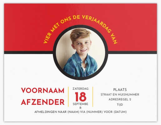 Voorvertoning ontwerp voor Verjaardagsuitnodigingen voor kinderen , 13,9 x 10,7 cm