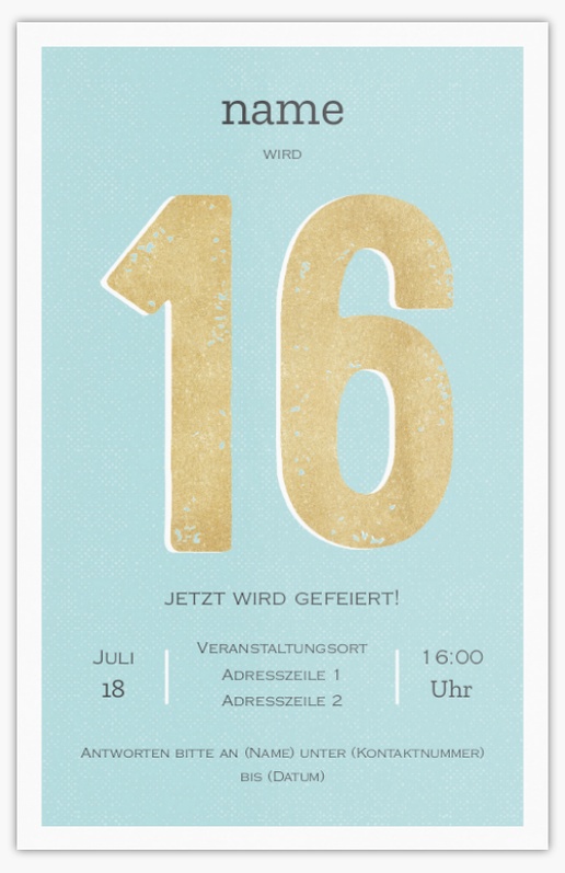Designvorschau für Geburtstagseinladungen (Teenager), Flach 18.2 x 11.7 cm