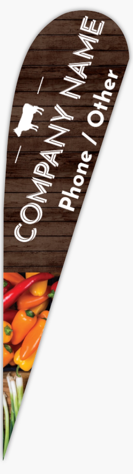 Design Preview for Restaurants Flags Templates, 15.5' Teardrop Single Sided