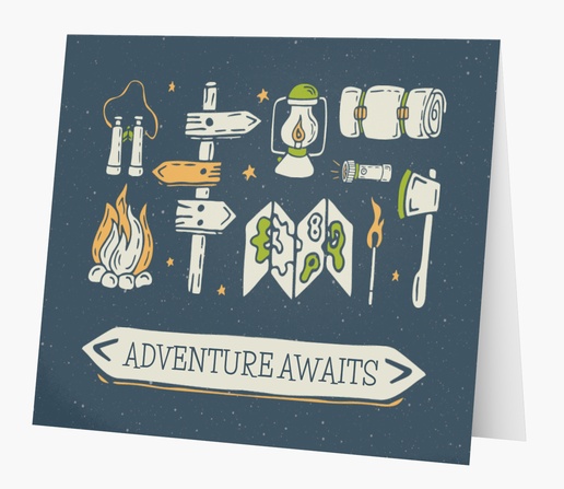 A masculine camping birthday gray cream design for Theme