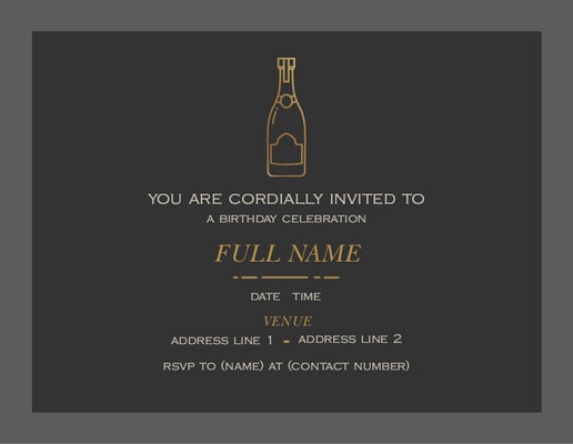 Design Preview for Design Gallery: Cocktail Invitations & Announcements, 5.5" x 4" Flat