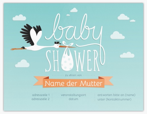 Designvorschau für Einladungen zur Babyparty, 13,9 x 10,7 cm