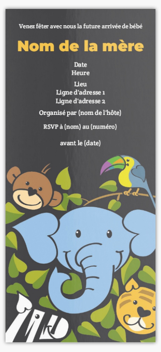 Aperçu du graphisme pour Cartons d’invitation baby shower, 21 x 9.5 cm