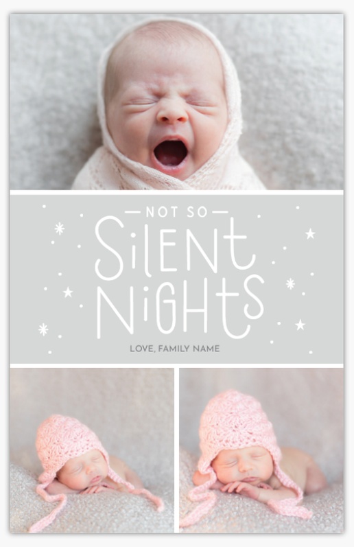 Design Preview for New Baby Christmas Cards Templates, Flat 6" x 9" 