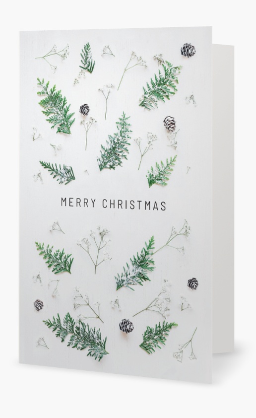 A minimalist botanical white cream design for Christmas