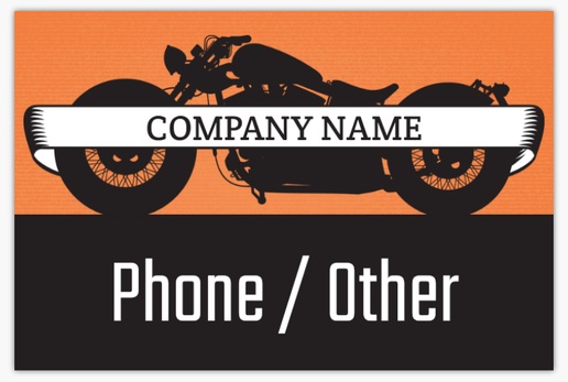 A motorcycle shop foil gray orange design