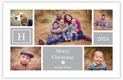 A photo collage gray design for Christmas with 5 uploads